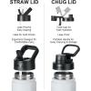 imageSUNWILL Insulated Water Bottle with Straw Sports ampamp Travel Water Bottle 22oz Double Walled Stainless Steel Cup Holder Friendly Reusable Thermal Wide Mouth Flask Leak Proof BPA Free