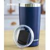 imageLid for SUNWILL 14oz Mugs and 20oz Tumblers Only Spill and Splash Resistant Sliding Covers Replacement 2 Pack Black ampamp Light Gray Straw Friendly BPA FreeBlack
