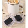 imageLid for SUNWILL 14oz Mugs and 20oz Tumblers Only Spill and Splash Resistant Sliding Covers Replacement 2 Pack Black ampamp Light Gray Straw Friendly BPA FreeBlack