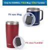 imageLid for SUNWILL 14oz Mugs and 20oz Tumblers Only Spill and Splash Resistant Sliding Covers Replacement 2 Pack Black ampamp Light Gray Straw Friendly BPA FreeBlack
