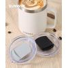 imageLid for SUNWILL 14oz Mugs and 20oz Tumblers Only Spill and Splash Resistant Sliding Covers Replacement 2 Pack Black ampamp Light Gray Straw Friendly BPA FreeBlack  Light Gray