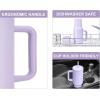 imageSUNWILL 40 oz Tumbler With Handle and Straw Lid Coffee Tumbler Cups Insulated Reusable Stainless Steel Travel Coffee Mug for Home and Outdoor Cupholder Friendly Orchid