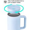 imageSUNWILL 40 oz Tumbler With Handle and Straw Lid Coffee Tumbler Cups Insulated Reusable Stainless Steel Travel Coffee Mug for Travel ampamp Outdoor Cupholder Friendly Iceberg