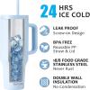 imageSUNWILL 40 oz Tumbler With Handle and Straw Lid Coffee Tumbler Cups Insulated Reusable Stainless Steel Travel Coffee Mug for Travel ampamp Outdoor Cupholder Friendly Iceberg