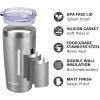 imageSUNWILL Travel Coffee Mug with Lid 20 oz Tumbler Set of 2 Insulated Stainless Steel Cup for Water Tea Powder Coated Sakura ampamp MintCool Gray