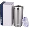 imageSUNWILL Travel Coffee Mug with Lid 20 oz Tumbler Set of 2 Insulated Stainless Steel Cup for Water Tea Powder Coated Sakura ampamp MintCool Gray