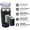 imageSUNWILL Travel Coffee Mug with Lid 20 oz Tumbler Set of 2 Insulated Stainless Steel Cup for Water Tea Powder Coated Sakura ampamp MintPowder Coated Black