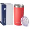 imageSUNWILL Travel Coffee Mug with Lid 20 oz Tumbler Set of 2 Insulated Stainless Steel Cup for Water Tea Powder Coated Sakura ampamp MintPowder Coated Coral