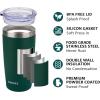 imageSUNWILL Travel Coffee Mug with Lid 20 oz Tumbler Set of 2 Insulated Stainless Steel Cup for Water Tea Powder Coated Sakura ampamp MintPowder Coated Forest Green  Plum