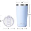 imageSUNWILL Travel Coffee Mug with Lid 20 oz Tumbler Set of 2 Insulated Stainless Steel Cup for Water Tea Powder Coated Sakura ampamp MintPowder Coated Iceberg