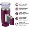 imageSUNWILL Travel Coffee Mug with Lid 20 oz Tumbler Set of 2 Insulated Stainless Steel Cup for Water Tea Powder Coated Sakura ampamp MintPowder Coated Plum