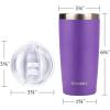 imageSUNWILL Travel Coffee Mug with Lid 20 oz Tumbler Set of 2 Insulated Stainless Steel Cup for Water Tea Powder Coated Sakura ampamp MintPowder Coated Purple