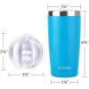 imageSUNWILL Travel Coffee Mug with Lid 20 oz Tumbler Set of 2 Insulated Stainless Steel Cup for Water Tea Powder Coated Sakura ampamp MintPowder Coated Royal Blue