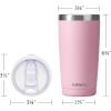 imageSUNWILL Travel Coffee Mug with Lid 20 oz Tumbler Set of 2 Insulated Stainless Steel Cup for Water Tea Powder Coated Sakura ampamp MintPowder Coated Sakura