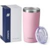 imageSUNWILL Travel Coffee Mug with Lid 20 oz Tumbler Set of 2 Insulated Stainless Steel Cup for Water Tea Powder Coated Sakura ampamp MintPowder Coated Sakura