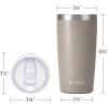 imageSUNWILL Travel Coffee Mug with Lid 20 oz Tumbler Set of 2 Insulated Stainless Steel Cup for Water Tea Powder Coated Sakura ampamp MintPowder Coated Taupe