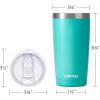 imageSUNWILL Travel Coffee Mug with Lid 20 oz Tumbler Set of 2 Insulated Stainless Steel Cup for Water Tea Powder Coated Sakura ampamp MintPowder Coated Teal