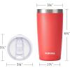 imageSUNWILL Travel Coffee Mug with Lid 20 oz Tumbler Set of 2 Insulated Stainless Steel Cup for Water Tea Powder Coated Sakura ampamp MintPowder Coated Teal  Coral