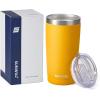 imageSUNWILL Travel Coffee Mug with Lid 20 oz Tumbler Set of 2 Insulated Stainless Steel Cup for Water Tea Powder Coated Sakura ampamp MintPowder Coated Yellow