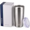 imageSUNWILL Travel Coffee Mug with Lid 20 oz Tumbler Set of 2 Insulated Stainless Steel Cup for Water Tea Powder Coated Sakura ampamp MintStainless Steel