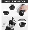 imageSUNWILL Travel Coffee Mug with Lid Leak Proof Tumbler Stainless Steel 16 oz Insulated Cup for Water Tea Ice Powder Coated IcebergPowder Coated Black