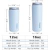 imageSUNWILL Travel Coffee Mug with Lid Leak Proof Tumbler Stainless Steel 16 oz Insulated Cup for Water Tea Ice Powder Coated IcebergPowder Coated Iceberg