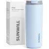 imageSUNWILL Travel Coffee Mug with Lid Leak Proof Tumbler Stainless Steel 16 oz Insulated Cup for Water Tea Ice Powder Coated IcebergPowder Coated Iceberg