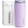 imageSUNWILL Travel Coffee Mug with Lid Leak Proof Tumbler Stainless Steel 16 oz Insulated Cup for Water Tea Ice Powder Coated IcebergPowder Coated Lavender