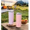 imageSUNWILL Travel Coffee Mug with Lid Leak Proof Tumbler Stainless Steel 16 oz Insulated Cup for Water Tea Ice Powder Coated IcebergPowder Coated Lavender