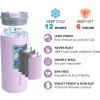 imageSUNWILL Travel Coffee Mug with Lid Leak Proof Tumbler Stainless Steel 16 oz Insulated Cup for Water Tea Ice Powder Coated IcebergPowder Coated Lavender