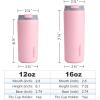 imageSUNWILL Travel Coffee Mug with Lid Leak Proof Tumbler Stainless Steel 16 oz Insulated Cup for Water Tea Ice Powder Coated IcebergPowder Coated Light Pink