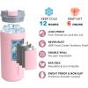 imageSUNWILL Travel Coffee Mug with Lid Leak Proof Tumbler Stainless Steel 16 oz Insulated Cup for Water Tea Ice Powder Coated IcebergPowder Coated Light Pink