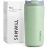imageSUNWILL Travel Coffee Mug with Lid Leak Proof Tumbler Stainless Steel 16 oz Insulated Cup for Water Tea Ice Powder Coated IcebergPowder Coated Matcha