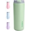 imageSUNWILL Travel Coffee Mug with Lid Leak Proof Tumbler Stainless Steel 16 oz Insulated Cup for Water Tea Ice Powder Coated IcebergPowder Coated Matcha
