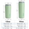 imageSUNWILL Travel Coffee Mug with Lid Leak Proof Tumbler Stainless Steel 16 oz Insulated Cup for Water Tea Ice Powder Coated IcebergPowder Coated Matcha