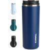imageSUNWILL Travel Coffee Mug with Lid Leak Proof Tumbler Stainless Steel 16 oz Insulated Cup for Water Tea Ice Powder Coated IcebergPowder Coated Navy