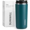 imageSUNWILL Travel Coffee Mug with Lid Leak Proof Tumbler Stainless Steel 16 oz Insulated Cup for Water Tea Ice Powder Coated IcebergPowder Coated Peacock Blue