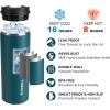 imageSUNWILL Travel Coffee Mug with Lid Leak Proof Tumbler Stainless Steel 16 oz Insulated Cup for Water Tea Ice Powder Coated IcebergPowder Coated Peacock Blue