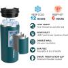 imageSUNWILL Travel Coffee Mug with Lid Leak Proof Tumbler Stainless Steel 16 oz Insulated Cup for Water Tea Ice Powder Coated IcebergPowder Coated Peacock Blue