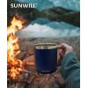 imageSUNWILL Travel Coffee Mugs Set of 4 Insulated Tumbler with Lid 14oz Stainless Steel Cup with Handle Bulk for Gift Camping Office Powder Coated Charcoal Royal Blue Magenta YellowPowder Coated Navy Blue