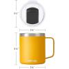 imageSUNWILL Travel Coffee Mugs Set of 4 Insulated Tumbler with Lid 14oz Stainless Steel Cup with Handle Bulk for Gift Camping Office Powder Coated Charcoal Royal Blue Magenta YellowPowder Coated Yellow