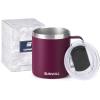 imageSUNWILL Travel Coffee Mugs Set of 4 Insulated Tumbler with Lid 14oz Stainless Steel Cup with Handle Bulk for Gift Camping Office Powder Coated Charcoal Royal Blue Magenta YellowPowder Coated Plum