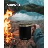 imageSUNWILL Travel Coffee Mugs Set of 4 Insulated Tumbler with Lid 14oz Stainless Steel Cup with Handle Bulk for Gift Camping Office Powder Coated Charcoal Royal Blue Magenta YellowPowder Coated Black