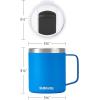 imageSUNWILL Travel Coffee Mugs Set of 4 Insulated Tumbler with Lid 14oz Stainless Steel Cup with Handle Bulk for Gift Camping Office Powder Coated Charcoal Royal Blue Magenta YellowPowder Coated Royal Blue