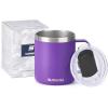 imageSUNWILL Travel Coffee Mugs Set of 4 Insulated Tumbler with Lid 14oz Stainless Steel Cup with Handle Bulk for Gift Camping Office Powder Coated Charcoal Royal Blue Magenta YellowPowder Coated Purple