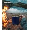 imageSUNWILL Travel Coffee Mugs Set of 4 Insulated Tumbler with Lid 14oz Stainless Steel Cup with Handle Bulk for Gift Camping Office Powder Coated Charcoal Royal Blue Magenta YellowPowder Coated Navy Blue