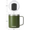 imageSUNWILL Travel Coffee Mugs Set of 4 Insulated Tumbler with Lid 14oz Stainless Steel Cup with Handle Bulk for Gift Camping Office Powder Coated Charcoal Royal Blue Magenta YellowPowder Coated Olive