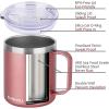 imageSUNWILL Travel Coffee Mugs Set of 4 Insulated Tumbler with Lid 14oz Stainless Steel Cup with Handle Bulk for Gift Camping Office Powder Coated Charcoal Royal Blue Magenta YellowRose Gold
