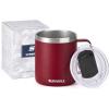 imageSUNWILL Travel Coffee Mugs Set of 4 Insulated Tumbler with Lid 14oz Stainless Steel Cup with Handle Bulk for Gift Camping Office Powder Coated Charcoal Royal Blue Magenta YellowPowder Coated Wine Red