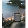 imageSUNWILL Travel Coffee Mugs Set of 4 Insulated Tumbler with Lid 14oz Stainless Steel Cup with Handle Bulk for Gift Camping Office Powder Coated Charcoal Royal Blue Magenta YellowPowder Coated Cool Grey